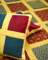 Bold Retro Checkerboard Quilted with Shams