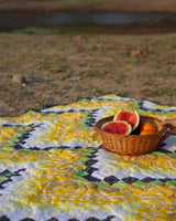 Sun-Kissed Petal & Vine Patchwork Bed Quilt