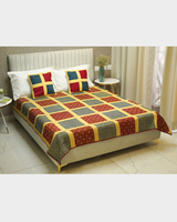 Bold Retro Checkerboard Quilted with Shams