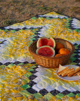 Sun-Kissed Petal & Vine Patchwork Bed Quilt
