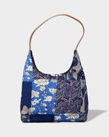 Blue Floral Patchwork Hobo Shoulder Bag
