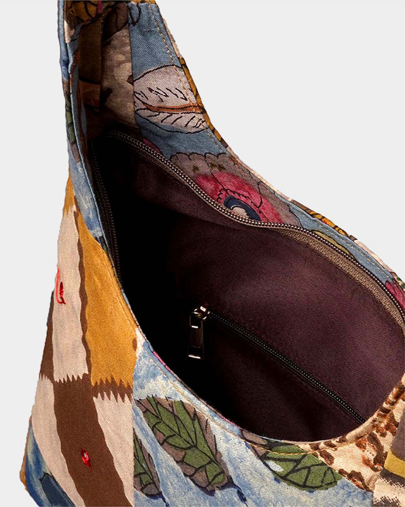 Earth Tones Patchwork Shoulder Bag
