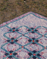 Serene Garden Lattice Patchwork Bed Quilt