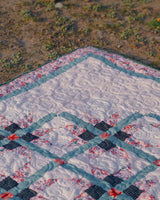 Serene Garden Lattice Patchwork Bed Quilt