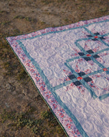 Serene Garden Lattice Patchwork Bed Quilt