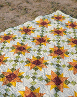 Golden Sunflower Star Patchwork Bed Quilt