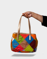 Vibrant Multi-Color Patchwork Handbag