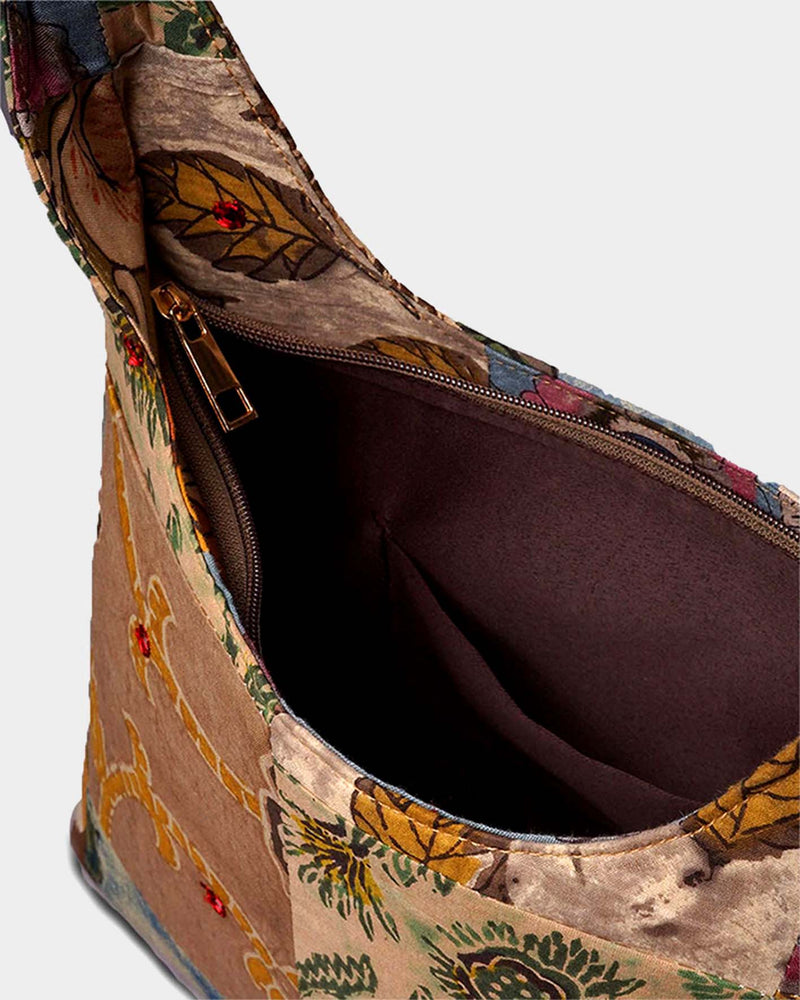 Earth Tones Patchwork Shoulder Bag