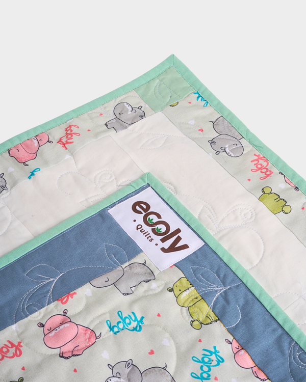 Sweet Hippo Pastel Block Baby Quilt
