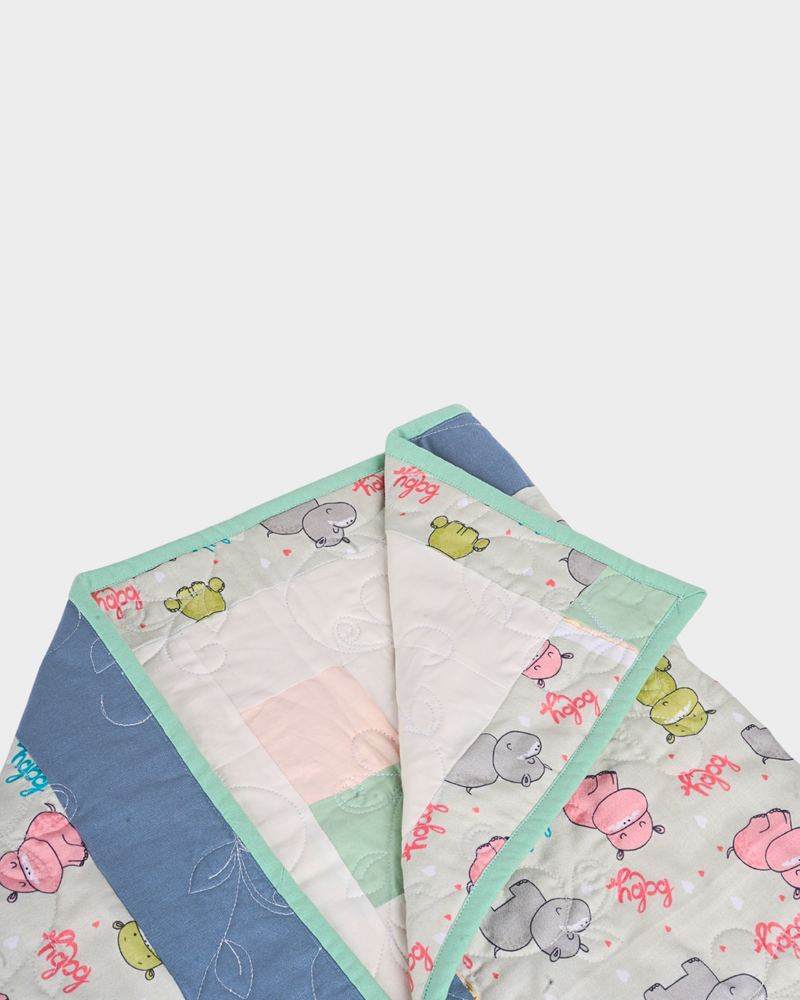Sweet Hippo Pastel Block Baby Quilt