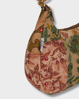 Earthy Tones Patchwork Crescent Shoulder Bag