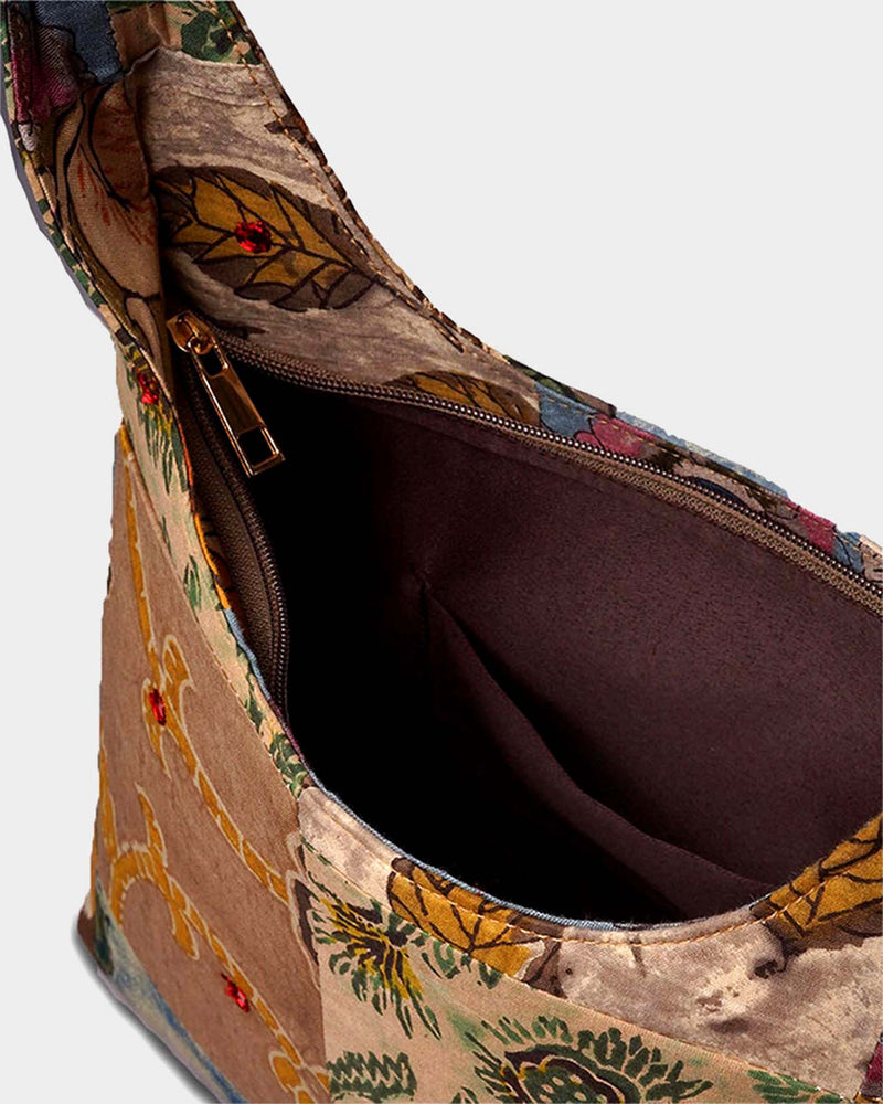Earth Tones Patchwork Shoulder Bag