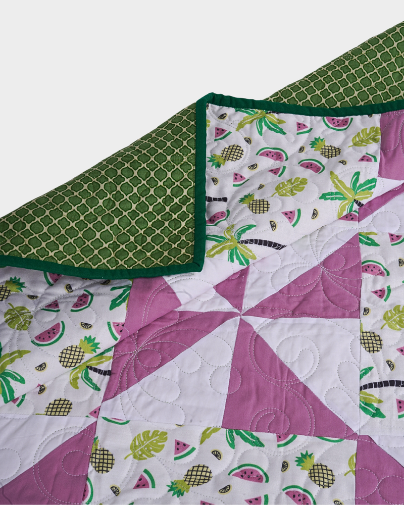 Tropical Pinwheel Summer Baby Quilt