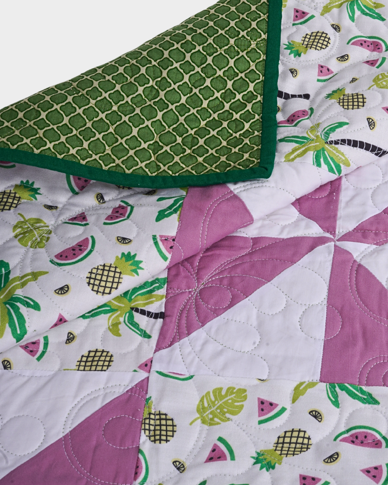 Tropical Pinwheel Summer Baby Quilt