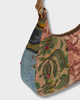 Earthy Tones Patchwork Crescent Shoulder Bag