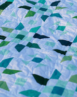 Ocean Breeze Starburst Patchwork Bed Quilt