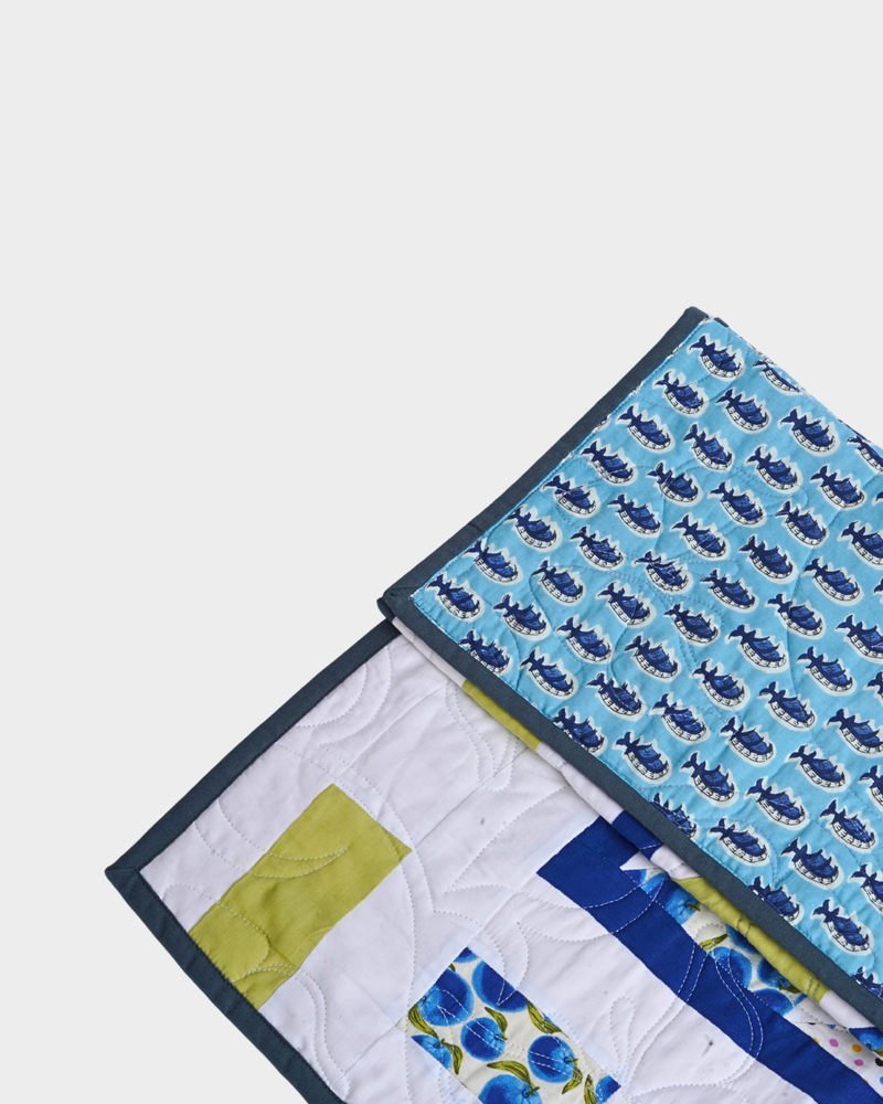 Sweet Blue & Lime Baby Quilt