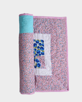 Aqua Blue and Pink Mix Baby Quilt