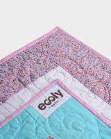 Aqua Blue and Pink Mix Baby Quilt