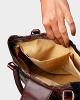 Handcrafted Patchwork Tote Bag with Faux Leather Handles
