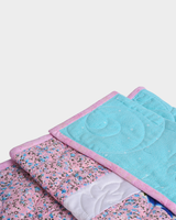 Aqua Blue and Pink Mix Baby Quilt