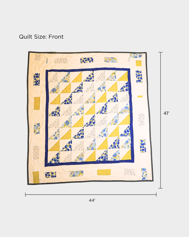 Sweet Blue & Lime Baby Quilt