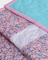 Aqua Blue and Pink Mix Baby Quilt