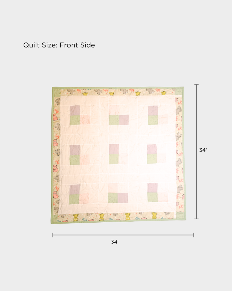 Sweet Hippo Pastel Block Baby Quilt