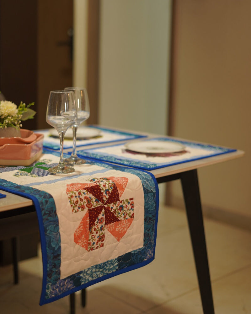 Coastal Blue Patchwork Dinner Table Mats