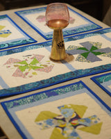 Coastal Blue Patchwork Dinner Table Mats