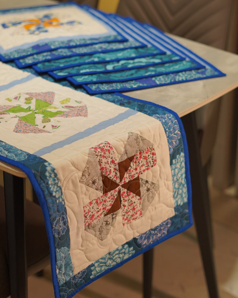 Coastal Blue Patchwork Dinner Table Mats